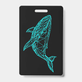 Crachá Futuristic Geometric Whale Badge