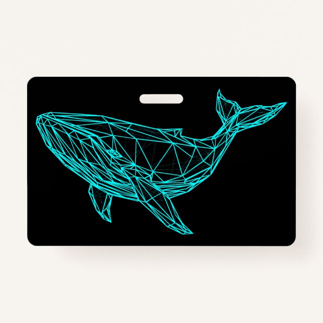Crachá Futuristic Geometric Whale Badge (Frente)