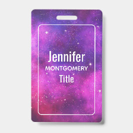 Crachá Galáxia Cinza e Roxo de Espaços e Estrelas