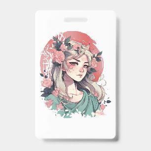 Crachá Garota Anime Fofa
