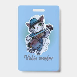 Crachá Gato com camiseta violino