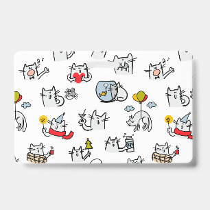 Crachá Gatos engraçados, leite e magia.