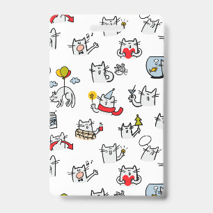 Crachá Gatos engraçados, leite e magia.