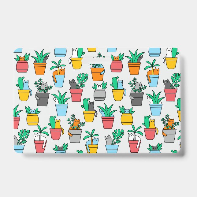 Crachá Gatos nos vasos de flores (Frente)