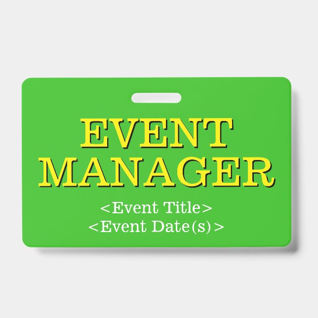 Crachá "GERENTE DE EVENTOS" Respeitável (Frente)