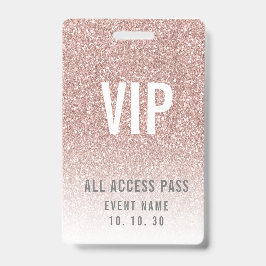 Crachá Girly Rosa Brilho Acesso VIP Feminino Evento
