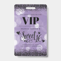 Glam Black & Purple Sweet 16