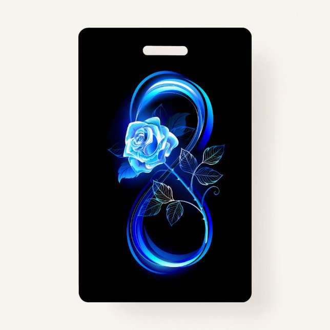 Crachá Glowing infinity with blue rose (Frente)