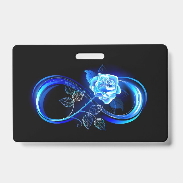 Crachá Glowing infinity with blue rose (Frente)