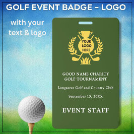 Crachá Golf Club League Logo Event Staff Badge