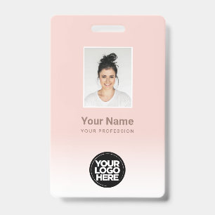 Crachá Gradiente de Foto de Funcionário Personalizada Ros