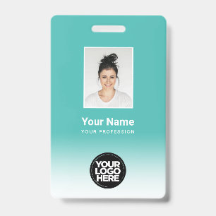 Crachá Gradiente de Foto de Funcionário Personalizada Tur