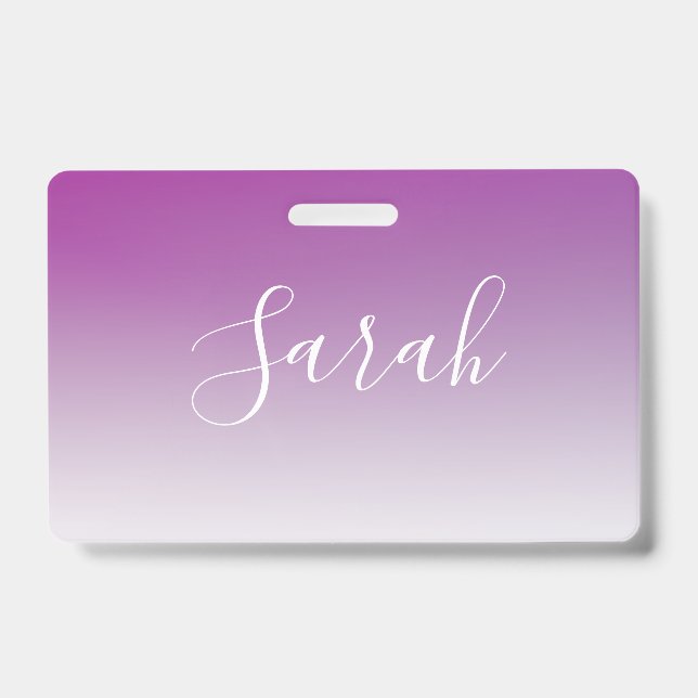 Crachá Gradiente Simples Moderno Mínimo de Ombre Roxo (Frente)