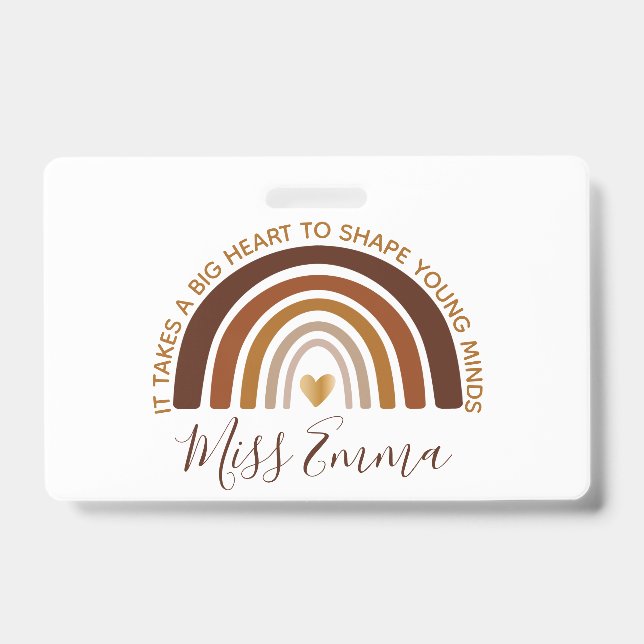 Crachá Grande Coração para Formar Jovens Professores de M (Front)