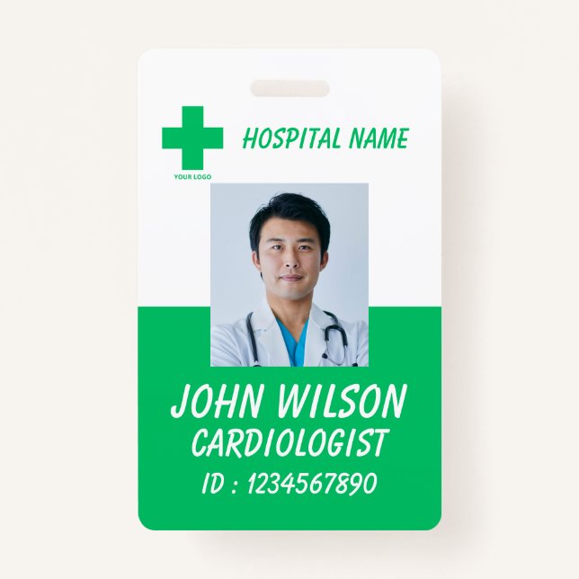 Crachá Green Hospital Employee Name ID Badge (Frente)