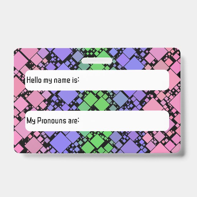 Crachá Groovy Boho Retro Mod Geométrico Trigender Pride (Frente)