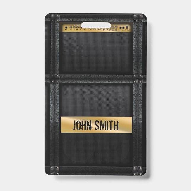 Crachá Guitarra com nome personalizado  (Frente)