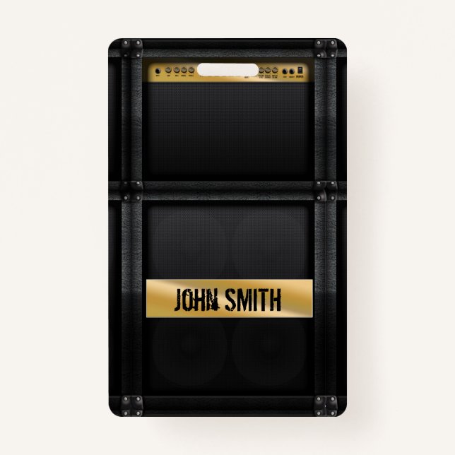 Crachá Guitarra com nome personalizado  (Frente)