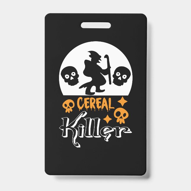 Crachá Halloween Cereal Engraçado Aniversário (Frente)
