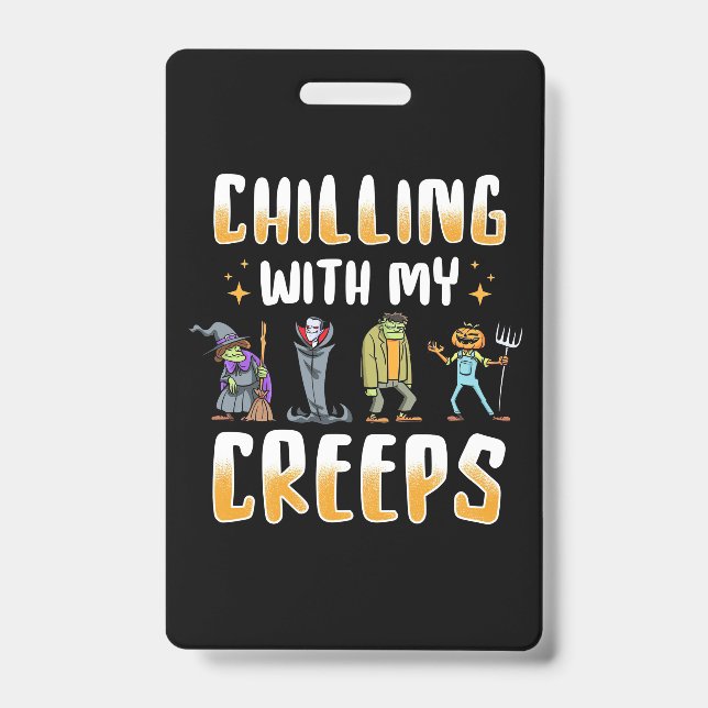 Crachá Halloween Gelado Com Creeps (Frente)