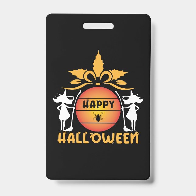 Crachá Halloween Happy Halloween Birthday (Frente)