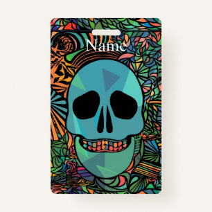 Crachá Halloween Hippie Skull Thunder_Cove