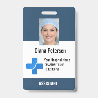 Crachá Healthcare Employee Custom Logo & Photo Badge