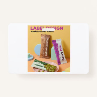 Crachá Healthy food Snack A beautiful logo design on the 