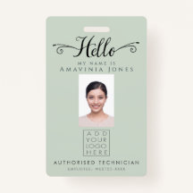 Hello Business Photo ID Identification Plastic