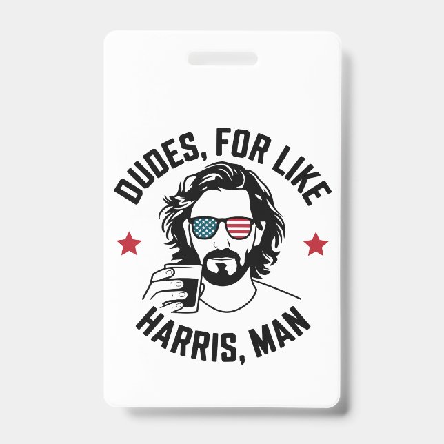 Crachá Homens Para Como Harris Man White Dues Para Harris (Frente)