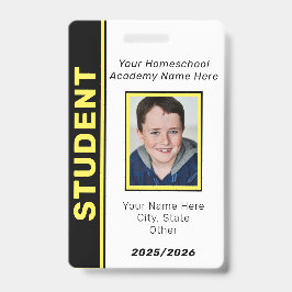 Crachá Homeschool Student ID Badge