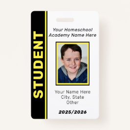 Crachá Homeschool Student ID Badge