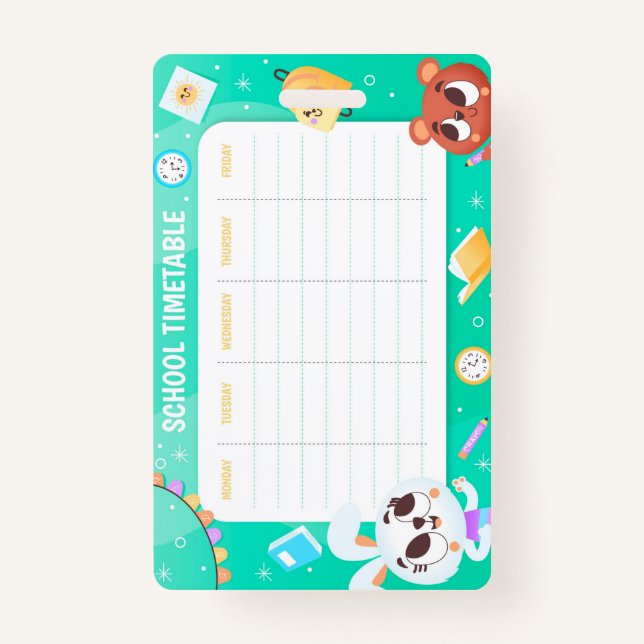 Crachá Horário escolar (Verso)