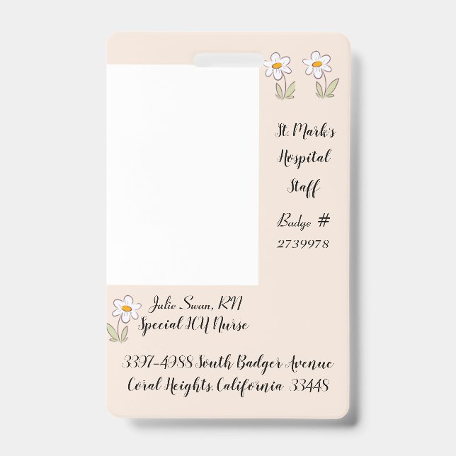 Crachá hospitalar para Enfermeiro da UTI (Frente)