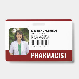 Crachá Hospitalar Personalizado Enfermeira Farmacê
