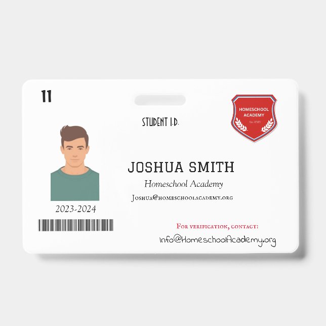 Crachá I.D. DE ENSINO DOMÉSTICO (Mock Up) (Frente)