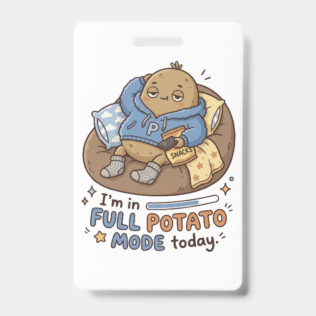 Crachá I’m in full potato mode today| Couch Potato Potato (Frente)
