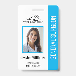 Crachá ID Azul de Texto e Fotografia Personalizada Profis