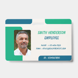Crachá ID Card Badge | Minimal Business Employee Photo