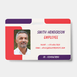 Crachá ID Card Badge | Minimal Business Employee Photo
