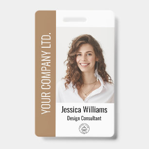 Crachá ID castanho do funcionário corporativo personaliza