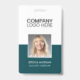 CRACHÁ ID CORPORATE LOGO EMPLOYEE PHOTO PEACOCK