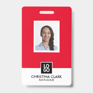 Crachá ID da empresa Logotipo de foto do funcionário Cra
