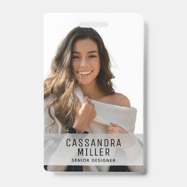 Crachá ID da Empresa Minimalist Your Logo (Frente)