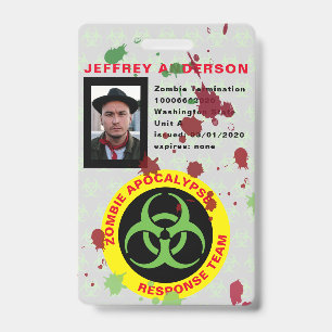 Crachá ID da Equipe de Resposta do Apocalipse Zumbi Diver
