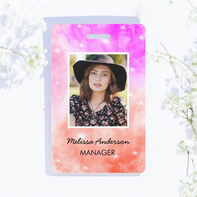 Crachá ID da Equipe do Salão Peach Purple (Criador carregado)