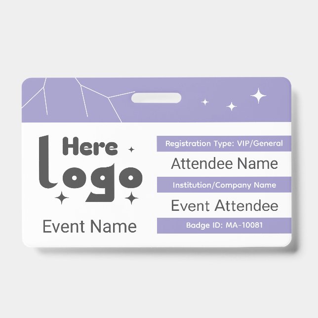 Crachá ID da Placa do Evento de Rede Personalizado (Frente)