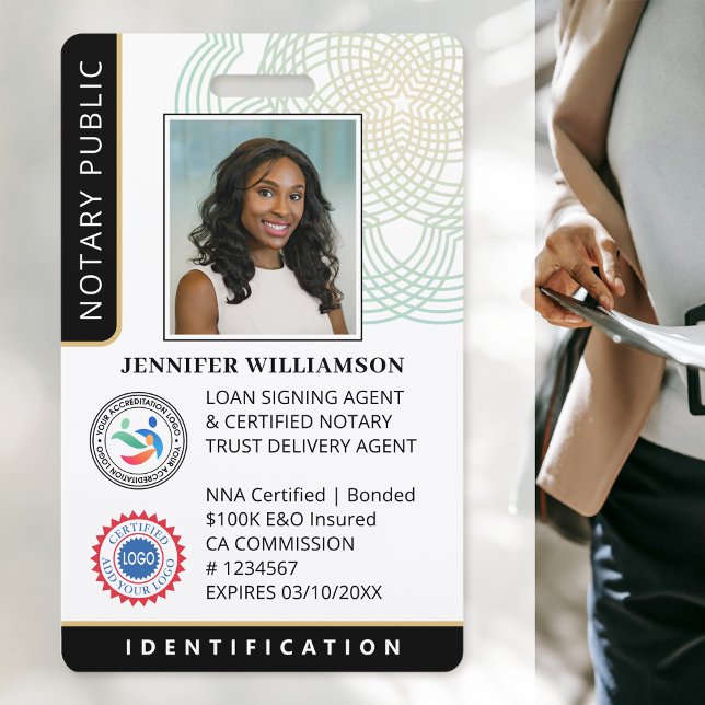 Crachá ID de código QR de foto pública notária profission (Criador carregado)