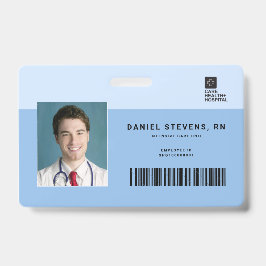 Crachá ID de equipe médica em Duotone + código de barras 