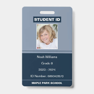 Crachá ID de Estudante da Escola de Fotos Moderna